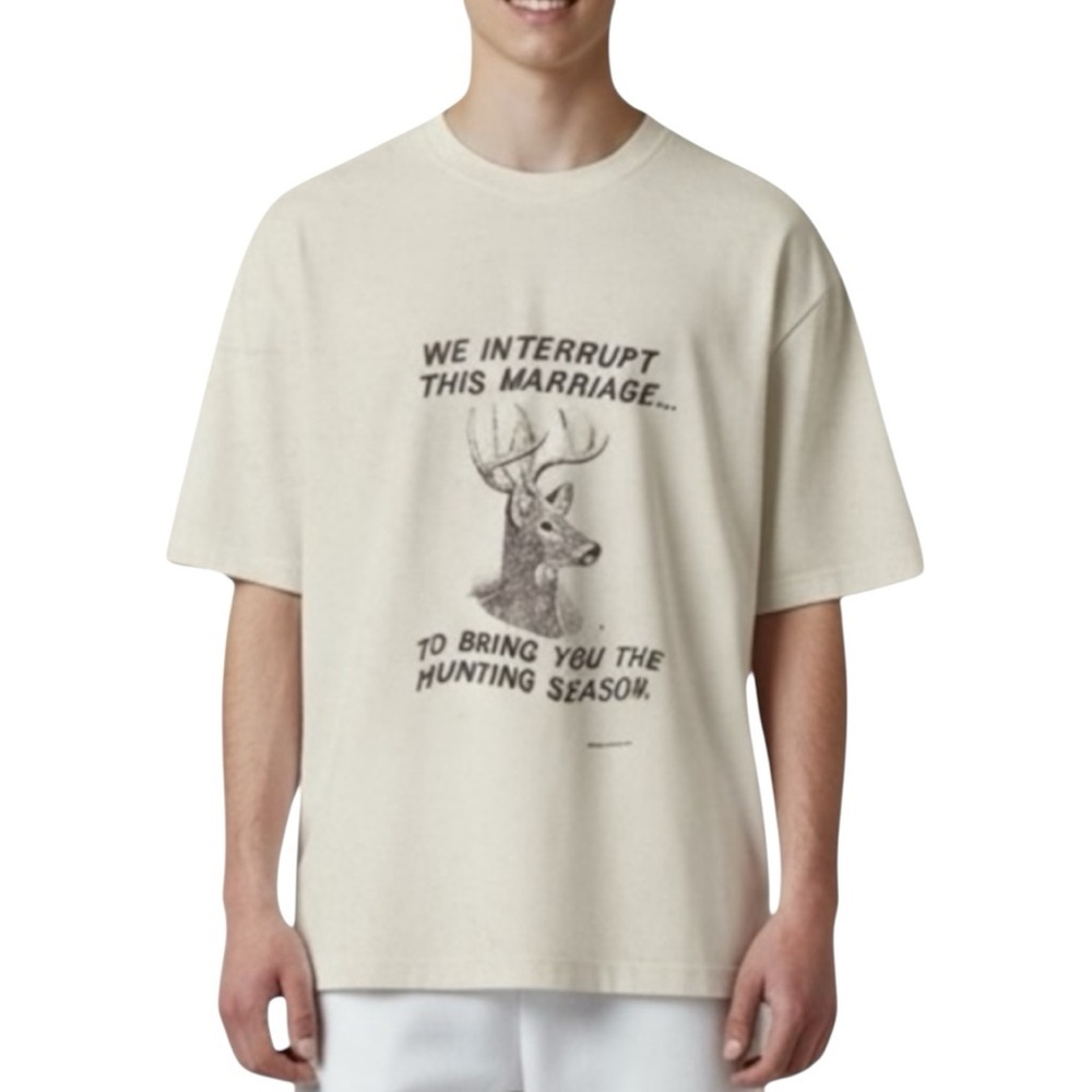 VINTAGE SINGLE STITCH funny message Graphic T-Shirt hunter gift Retro Size Small